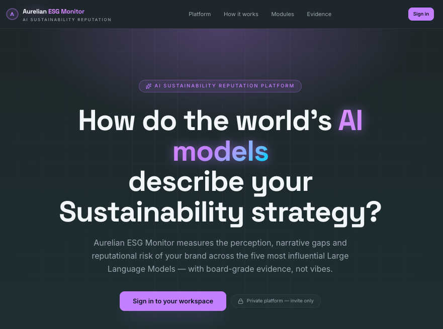 Aurelian ESG Monitor — AI Sustainability Reputation